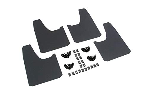 Red Hound Auto 4 Piece Modern Universal Splash Guards Fits Most Cars Sedans Small Vans SUVs and Crossovers Front Rear Driver Passenger Mud Flaps Black 4pc Full Set with Hardware 7.5 Inch x 11 Inch