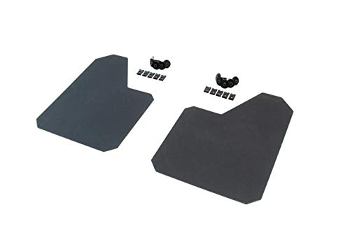 Red Hound Auto 2 Piece Racing Style Universal Splash Guards Standard Coverage Stone Guards fits Front or Rear Driver and Passenger Mud Flaps Black 2pc Set with Hardware 9 Inches x 12 Inches