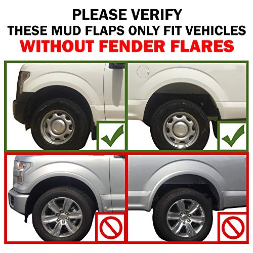 Red Hound Auto Heavy Duty Molded Mud Flaps 2015-2020 Compatible with Ford F-150 Front Rear 4pc Set (for Trucks Without Fender Flares)