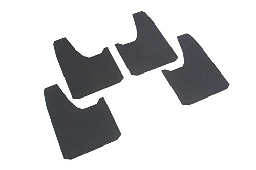 Red Hound Auto 4 Piece Modern Universal Splash Guards Fits Most Cars Sedans Small Vans SUVs and Crossovers Front Rear Driver Passenger Mud Flaps Black 4pc Full Set with Hardware 7.5 Inch x 11 Inch