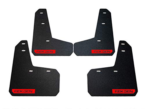 REK GEN Rally Mud Flaps Compatible w/Ford Focus 11+ (Red Logo)