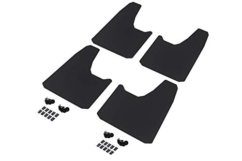 Red Hound Auto 4 Piece Modern Universal Splash Guards Fits Most Full-Size Trucks, Vans, SUVs or Crossovers Front or Rear Driver and Passenger Mud Flaps Black 4pc Set with Hardware 11.5 x 17 Inches