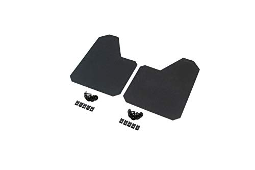 Red Hound Auto 2 Piece Racing Style Universal Splash Guards Standard Coverage Stone Guards fits Front or Rear Driver and Passenger Mud Flaps Black 2pc Set with Hardware 9 Inches x 12 Inches