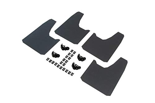 Red Hound Auto 4 Piece Modern Universal Splash Guards Fits Most Cars Sedans Small Vans SUVs and Crossovers Front Rear Driver Passenger Mud Flaps Black 4pc Full Set with Hardware 7.5 Inch x 11 Inch