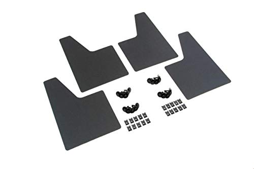 Red Hound Auto 4 Piece Traditional Style Universal Splash Guards Fits Most Mid-Size Trucks/Vans/SUVs/Crossovers Front and Rear Driver/Passenger Mud Flaps Black 4pc Set with Hardware 8 Inch x 13 Inch