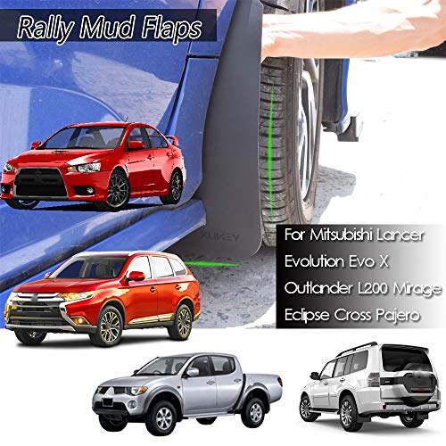XUKEY for Mitsubishi Lancer Outlander Sport Evolution EVO X ix Mirage Strada L200 Set Mud Flaps Mudflaps Splash Guards Mudguards Fender Flares