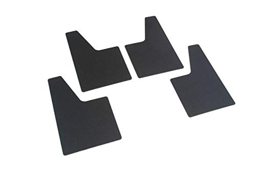 Red Hound Auto 4 Piece Traditional Style Universal Splash Guards Fits Most Mid-Size Trucks/Vans/SUVs/Crossovers Front and Rear Driver/Passenger Mud Flaps Black 4pc Set with Hardware 8 Inch x 13 Inch