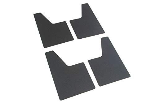Red Hound Auto 4 Piece Traditional Style Universal Splash Guards Fits Most Mid-Size Trucks/Vans/SUVs/Crossovers Front and Rear Driver/Passenger Mud Flaps Black 4pc Set with Hardware 8 Inch x 13 Inch
