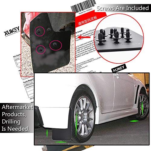 XUKEY for Mitsubishi Lancer Outlander Sport Evolution EVO X ix Mirage Strada L200 Set Mud Flaps Mudflaps Splash Guards Mudguards Fender Flares