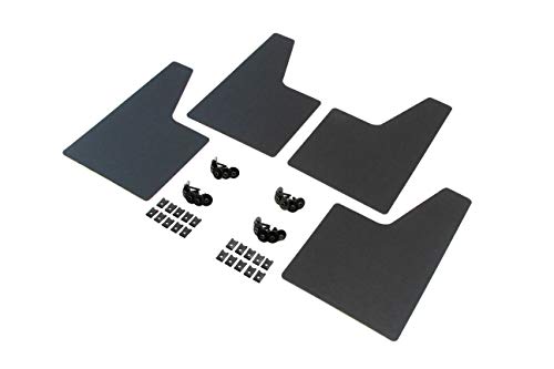 Red Hound Auto 4 Piece Traditional Style Universal Splash Guards Fits Most Mid-Size Trucks/Vans/SUVs/Crossovers Front and Rear Driver/Passenger Mud Flaps Black 4pc Set with Hardware 8 Inch x 13 Inch