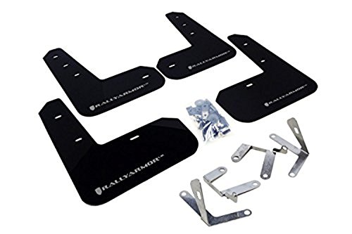 Rally Armor MF23-UR-BLK/SIL Black, Silver Mud Flap with Logo (13+ Subaru BRZ / 13+ Scion FR-S UR), 1 Pack