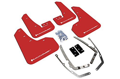 Rally Armor for 2015+ VW Golf/GTI/TSI UR Red Mud Flap w/White Logo
