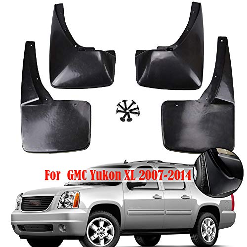 XUKEY Set Molded Mud Flaps for GMC Yukon XL 2007-2014 Splash Guards Mudguards Mudflaps 2008 2009 2010 2011 2012 2013 Front Rear