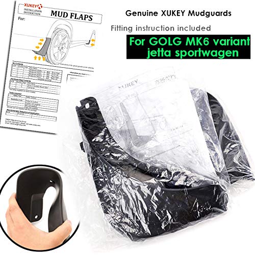 XUKEY Auto Molded Splash Guards for VW Golf MK6 6 Variant Wagon Estate Jetta sportwagen Wagon 2010-2014 Mud Flaps - Front & Rear 4 Pieces Set