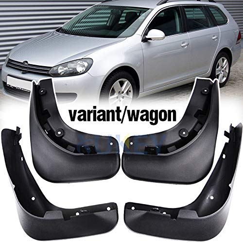 XUKEY Auto Molded Splash Guards for VW Golf MK6 6 Variant Wagon Estate Jetta sportwagen Wagon 2010-2014 Mud Flaps - Front & Rear 4 Pieces Set