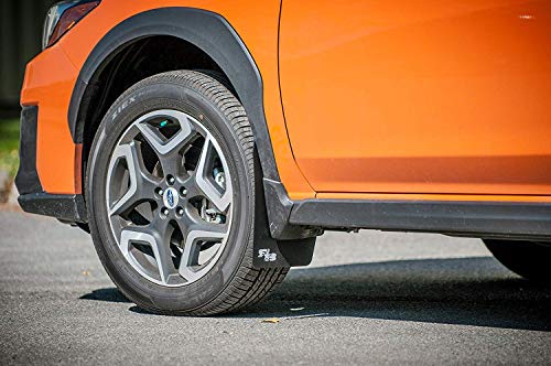 RokBlokz Mud Flaps for 2018 + Subaru Crosstrek - Multiple Colors Available - Mud Guards are Custom Cut and Fit - Includes All Mounting Hardware (Bright Blue with Black Logo)