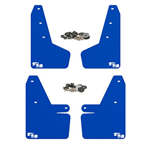 RokBlokz Mud Flaps for 2018 + Subaru Crosstrek - Multiple Colors Available - Mud Guards are Custom Cut and Fit - Includes All Mounting Hardware (Deep Blue with White Logo)