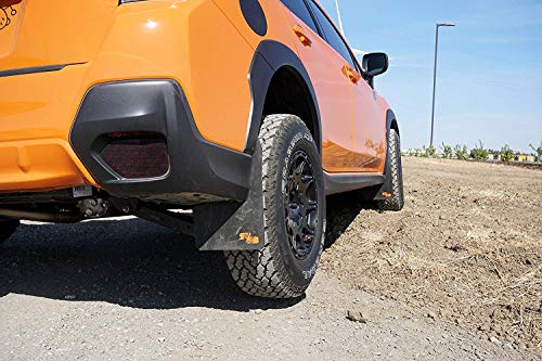 RokBlokz Mud Flaps for 2018 + Subaru Crosstrek - Multiple Colors Available - Mud Guards are Custom Cut and Fit - Includes All Mounting Hardware (Bright Blue with Black Logo)