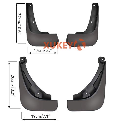 XUKEY Set Molded Mud Flaps for Dodge Dart 2013-2016 Sedan Mudflaps Splash Guards Flap Mudguards Front Rear 4pcs