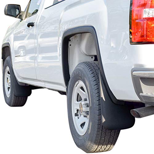 Red Hound Auto Heavy Duty Mud Flaps Compatible with GMC Sierra 1500 (2014-2018, 2019 Limited Model Only) & 2500 3500 (2015-2019) Splash Guards Front & Rear Molded Full 4pc Set