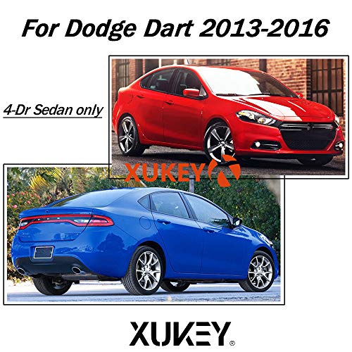 XUKEY Set Molded Mud Flaps for Dodge Dart 2013-2016 Sedan Mudflaps Splash Guards Flap Mudguards Front Rear 4pcs