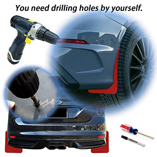 XUKEY for Ford Focus ST RS SE Mk2 MK3 Mk3.5 MK4 2 3 4 ST170 ST225 ST250 Set Red Mud Flaps Mudflaps Splash Guards Mudguards Fender Flares