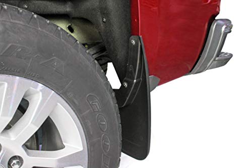 Red Hound Auto Compatible with Chevrolet Silverado 1500 (2014-2018 & 2019 1500LD), 2500 3500 (2015-2018) Molded Splash Mud Flaps Custom Fit Rear Only 2 Piece Set Pair