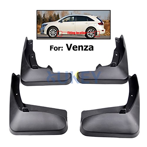 XUKEY Auto Molded Splash Guards for 09-16 Toyota VENZA Mud Flaps - Front & Rear 4 Pieces Set