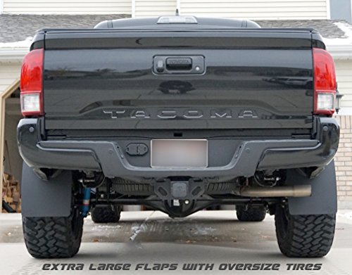 RokBlokz Mud Flaps for Toyota Tacoma - Fits 2016+ Model Years - Multiple Colors Available - Set of 4 - Includes Hardware and Detailed Instructions (Extra Large, Bright Blue with White Logo)