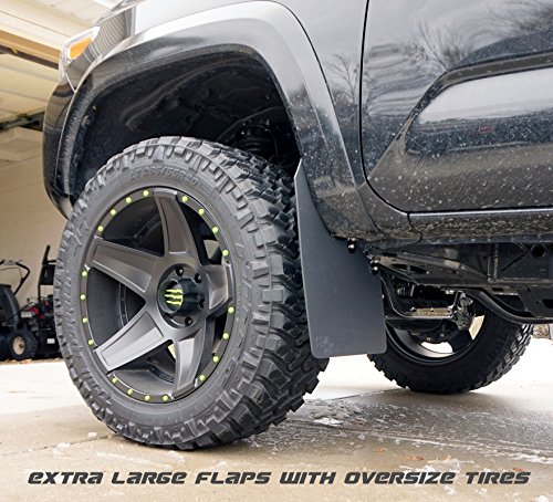 RokBlokz Mud Flaps for Toyota Tacoma - Fits 2016+ Model Years - Multiple Colors Available - Set of 4 - Includes Hardware and Detailed Instructions (Extra Large, Bright Blue with White Logo)