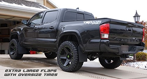 RokBlokz Mud Flaps for Toyota Tacoma - Fits 2016+ Model Years - Multiple Colors Available - Set of 4 - Includes Hardware and Detailed Instructions (Extra Large, Bright Blue with White Logo)