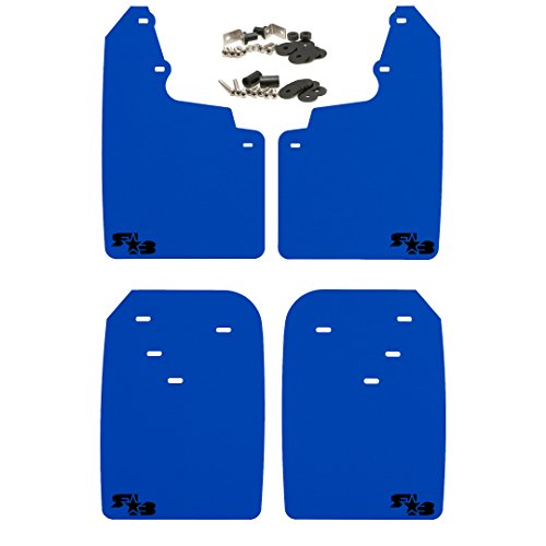 RokBlokz Mud Flaps for Toyota Tacoma - Fits 2016+ Model Years - Multiple Colors Available - Set of 4 - Includes Hardware and Detailed Instructions (Regular, Deep Blue with Black Logo)
