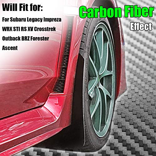 XUKEY For Subaru Legacy Impreza WRX STI BRZ FR-S Outback Crosstrek XV Forester Mud Flaps Mudflaps Splash Guards Mudguards Carbon Fiber Effect