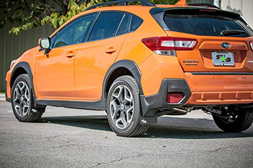 RokBlokz Mud Flaps for 2018 + Subaru Crosstrek - Multiple Colors Available - Mud Guards are Custom Cut and Fit - Includes All Mounting Hardware (Deep Blue with Black Logo)