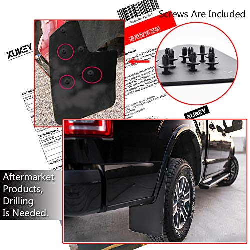 XUKEY Mud Flaps for F-Series F-150 F-250 F-350 F-450 F-550 F-600 F-650 F-750 F150 F250 Mudflaps Splash Guards Mudguards Fender Flares