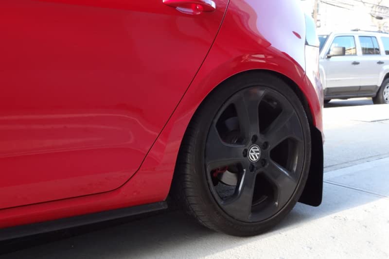 Rally Armor MF37-UR-BLK/BL Black, Blue Mud Flap with Logo (2015+ VW Golf/GTI/TSI UR), 1 Pack