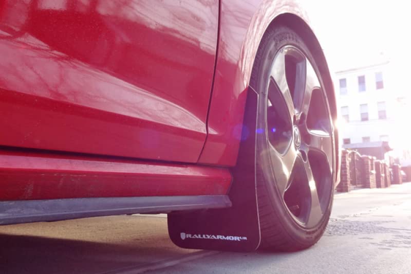 Rally Armor MF37-UR-BLK/BL Black, Blue Mud Flap with Logo (2015+ VW Golf/GTI/TSI UR), 1 Pack