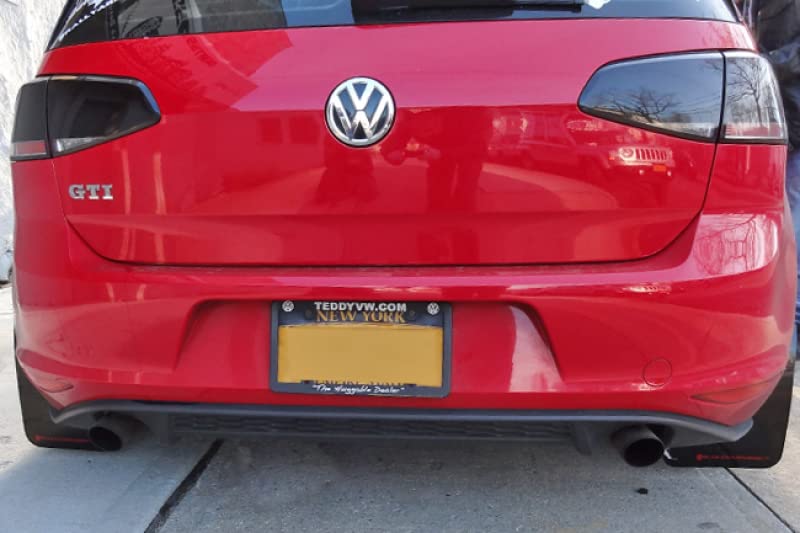Rally Armor MF37-UR-BLK/BL Black, Blue Mud Flap with Logo (2015+ VW Golf/GTI/TSI UR), 1 Pack