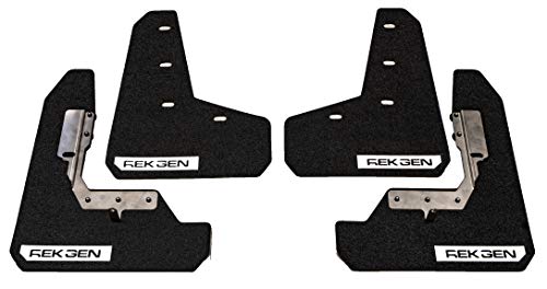 REK GEN Mud Flaps 2015+ Compatible with Subaru WRX/STI - Precise Fitment - Mounting Hardware & Instructions Included. (White Logo)