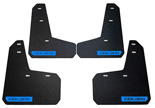 REK GEN Rally Mud Flaps Compatible w/Ford Focus 11+ (Race Blue Logo)