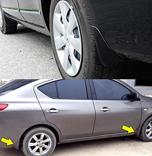XUKEY Auto Molded Splash Guards for Nissan Versa/LATIO 2012~2017 Sedan Mud Flaps - Front & Rear 4 Pieces Set