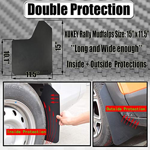 XUKEY Sporty Mud Flaps For Honda Civic/Type R/Si Sedan/Hatchback/Coupe Mudflaps Splash Guards Mudguards Carbon Fiber Effect SET-4PCS