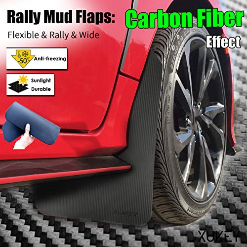 XUKEY Sporty Mud Flaps For Honda Civic/Type R/Si Sedan/Hatchback/Coupe Mudflaps Splash Guards Mudguards Carbon Fiber Effect SET-4PCS