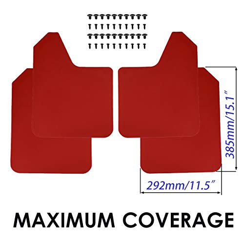 XUKEY Red Racing Mud Flaps for Mitsubishi Lancer Evolution EVO X 4 5 6 7 8 9 Outlander Sport Pajero Montero Triton Splash Guards W/Clips