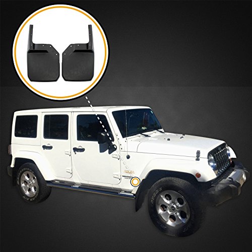 Red Hound Auto 2007-2018 Compatible with Jeep Wrangler JK JKU Mud Flaps Guards Splash Flares Front Molded 2pc