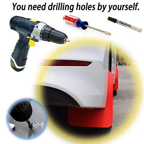 XUKEY Red Racing Mud Flaps for Mitsubishi Lancer Evolution EVO X 4 5 6 7 8 9 Outlander Sport Pajero Montero Triton Splash Guards W/Clips