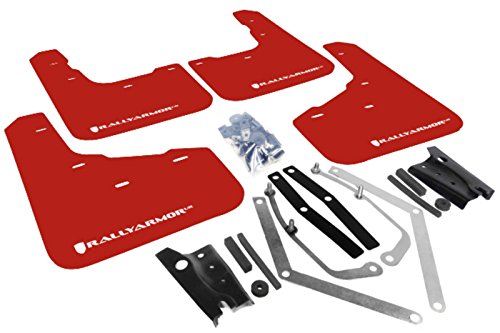 Rally Armor MF29-UR-RD/WH Red, White Mud Flap with Logo (13+ Ford Fiesta ST), 1 Pack