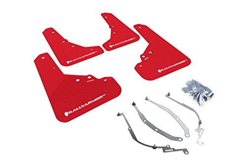 Rally Armor MF25-UR-RD/WH Red, White Mud Flap with Logo (12+ Fiat 500 (Pop/Sport/Lounge/Abarth)), 1 Pack