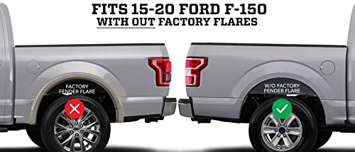Husky Liners - Front & Rear Mud Guards | 2015 - 2020 Ford F-150 No Fender Flares, Front & Rear Set - Black, 4 Pc | 58446