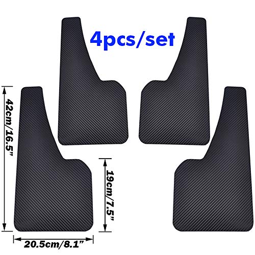 Front Rear 4pcs Set Universal Mud Flaps Splash Guards Mudguards Carbon Fiber effect Mudflaps Car Auto Van SUV Pickup Accessories